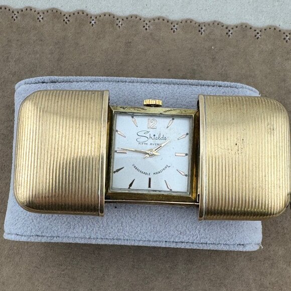 Shields Fifth Avenue Fine Jewelry Branded  17 Jewel Machined Brass Purse Watch - Picture 10 of 10